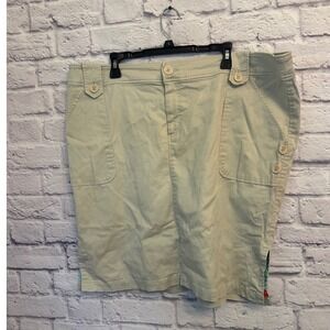 QUIZZ New York Beige Khaki Skirt Plus Size 24 Button Detail Pockets Casual